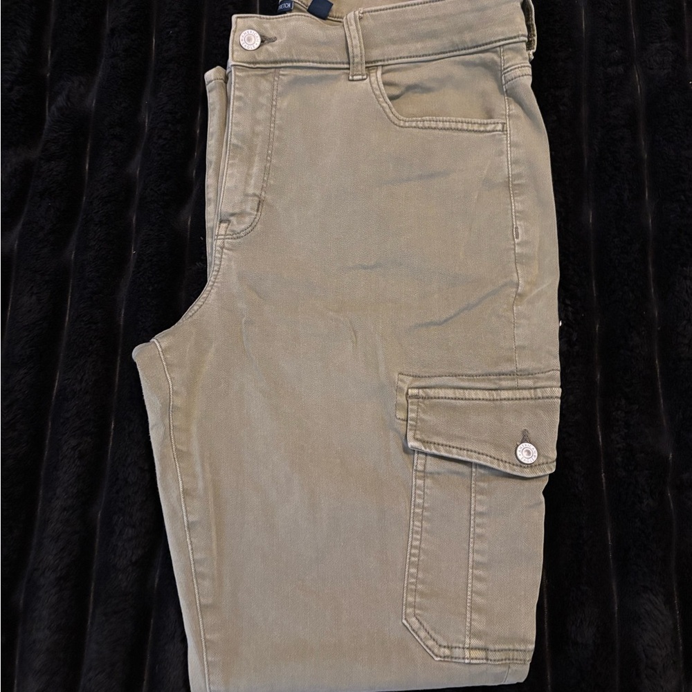 American Eagle Outfitters Cargo Pants Washed Olive Green